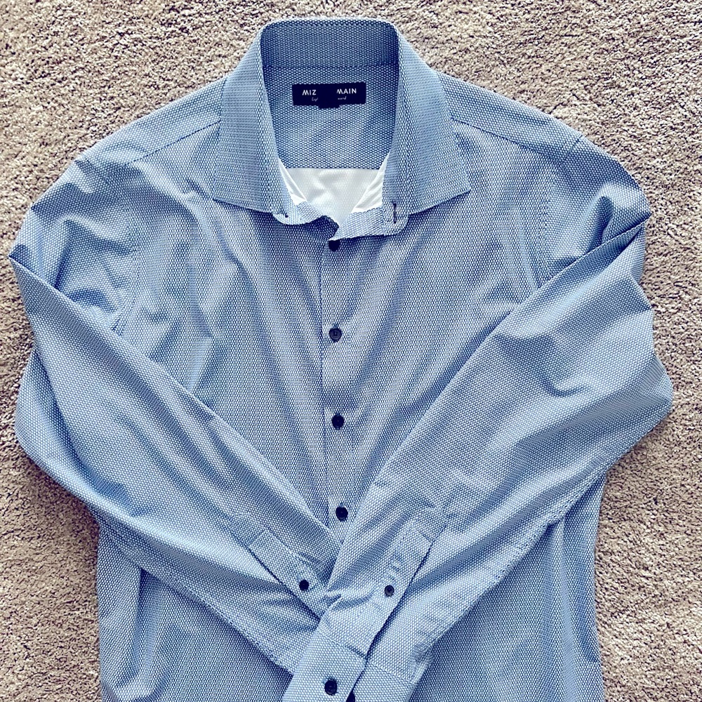 Mizzen + Main Men’s Dress Shirt Size Large Trim Fit